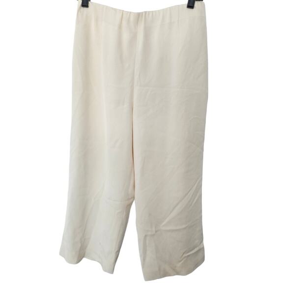 Lafayette 148 New York Cream Silk Blend Cropped Capri Pant sz 8 Minimalist Basic - Picture 1 of 4